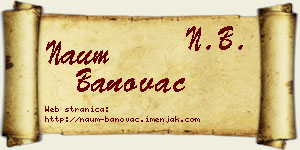 Naum Banovac vizit kartica